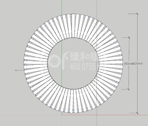 木塑围树椅施工图