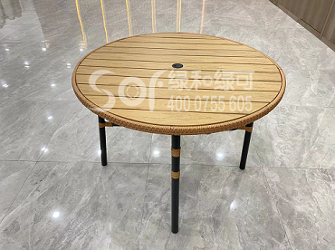 江门新会家具厂碳化木小圆形配套桌椅/碳化木案例